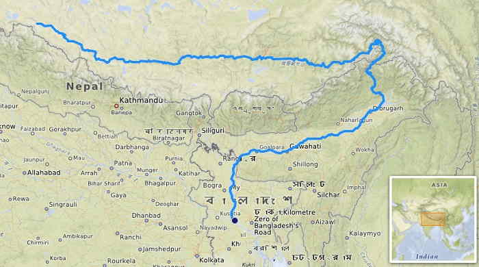 Brahmaputra River - 2,391 miles